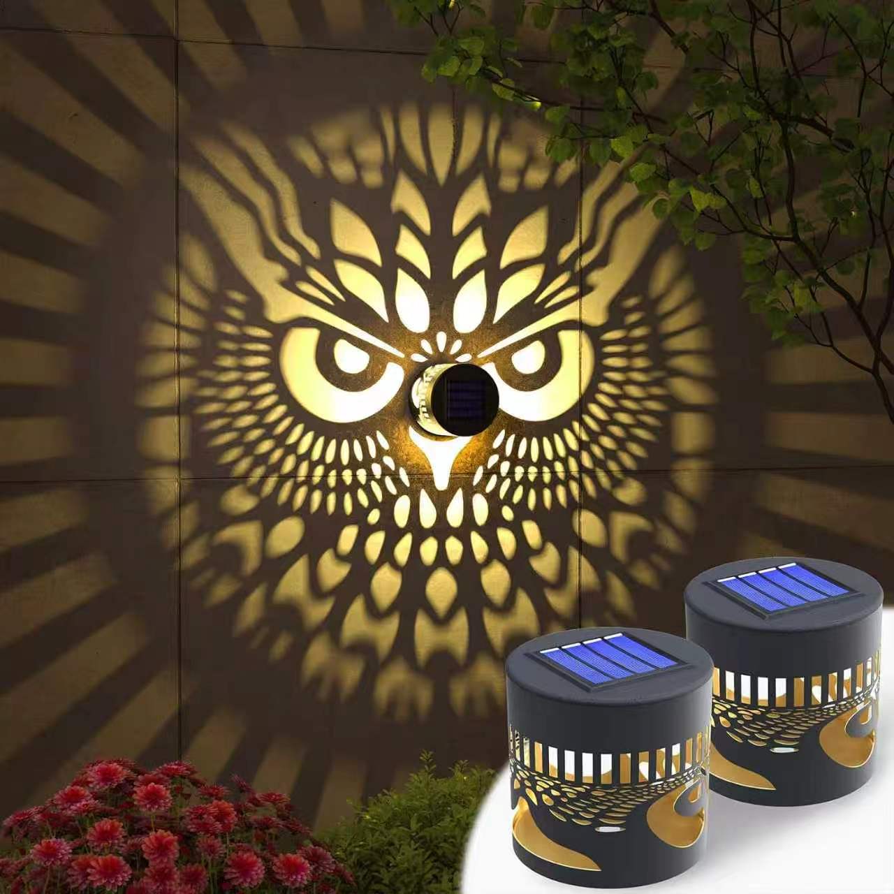 AML2166 Owl solar shadow pattern with two product units shown