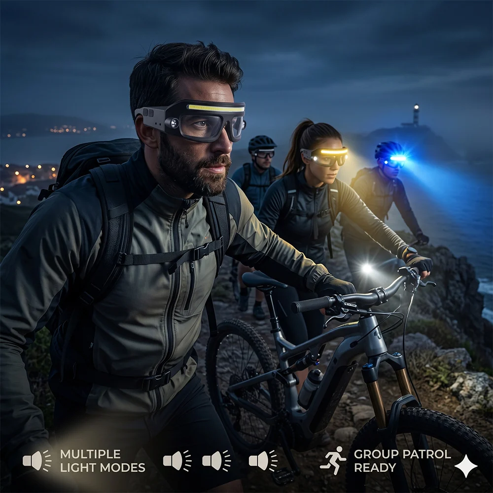 Wearable lights used by a night cycling group