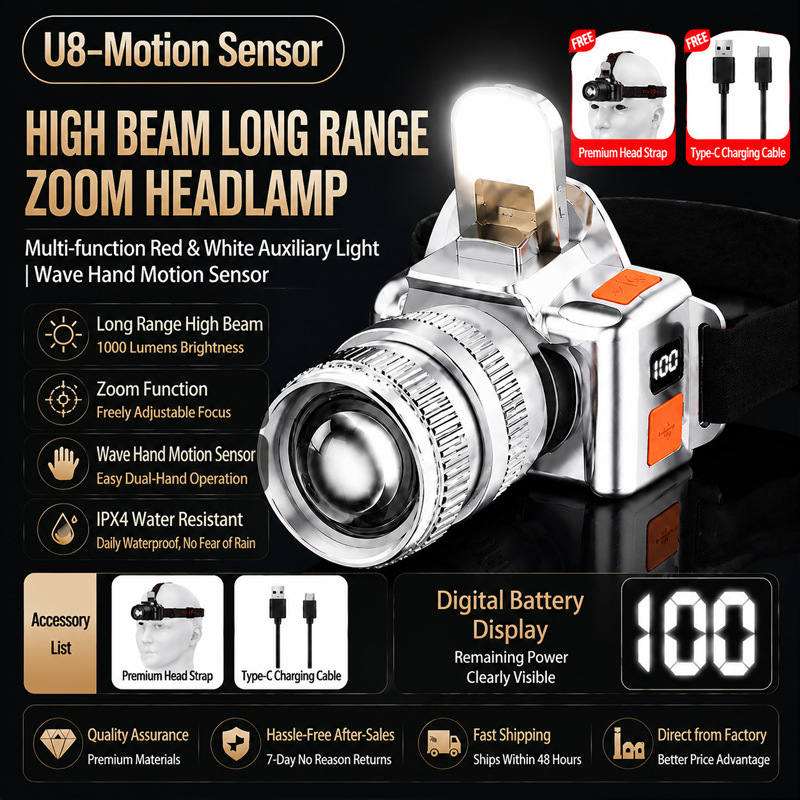 Unmodified supplier SKU image for the silver U8 M8 red and white configuration