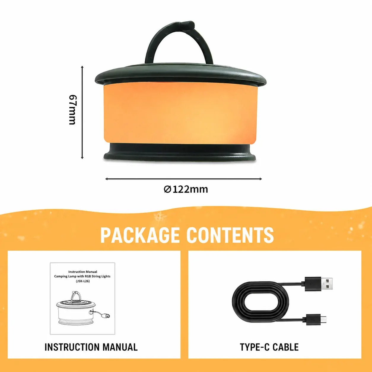 Army green JSK-L26 camping string light