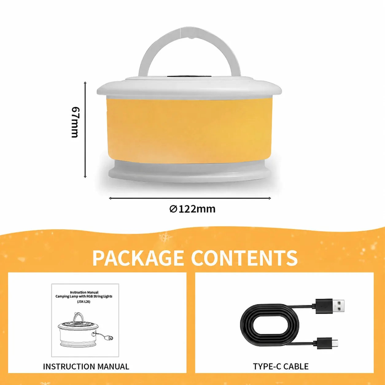 All white JSK-L26 camping string light