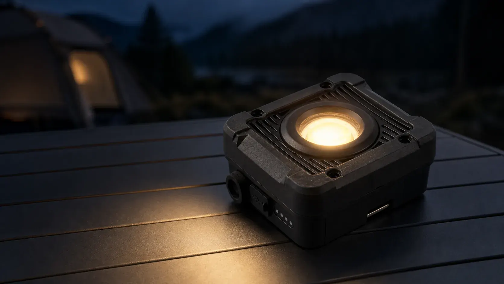 L52 black rechargeable COB camping and emergency light