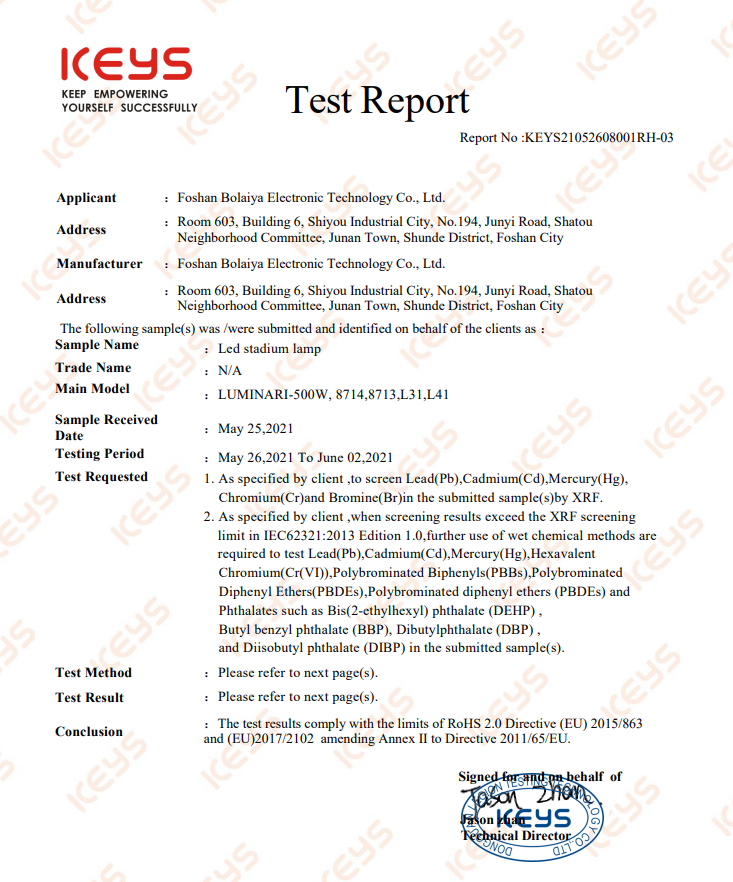RoHS document preview
