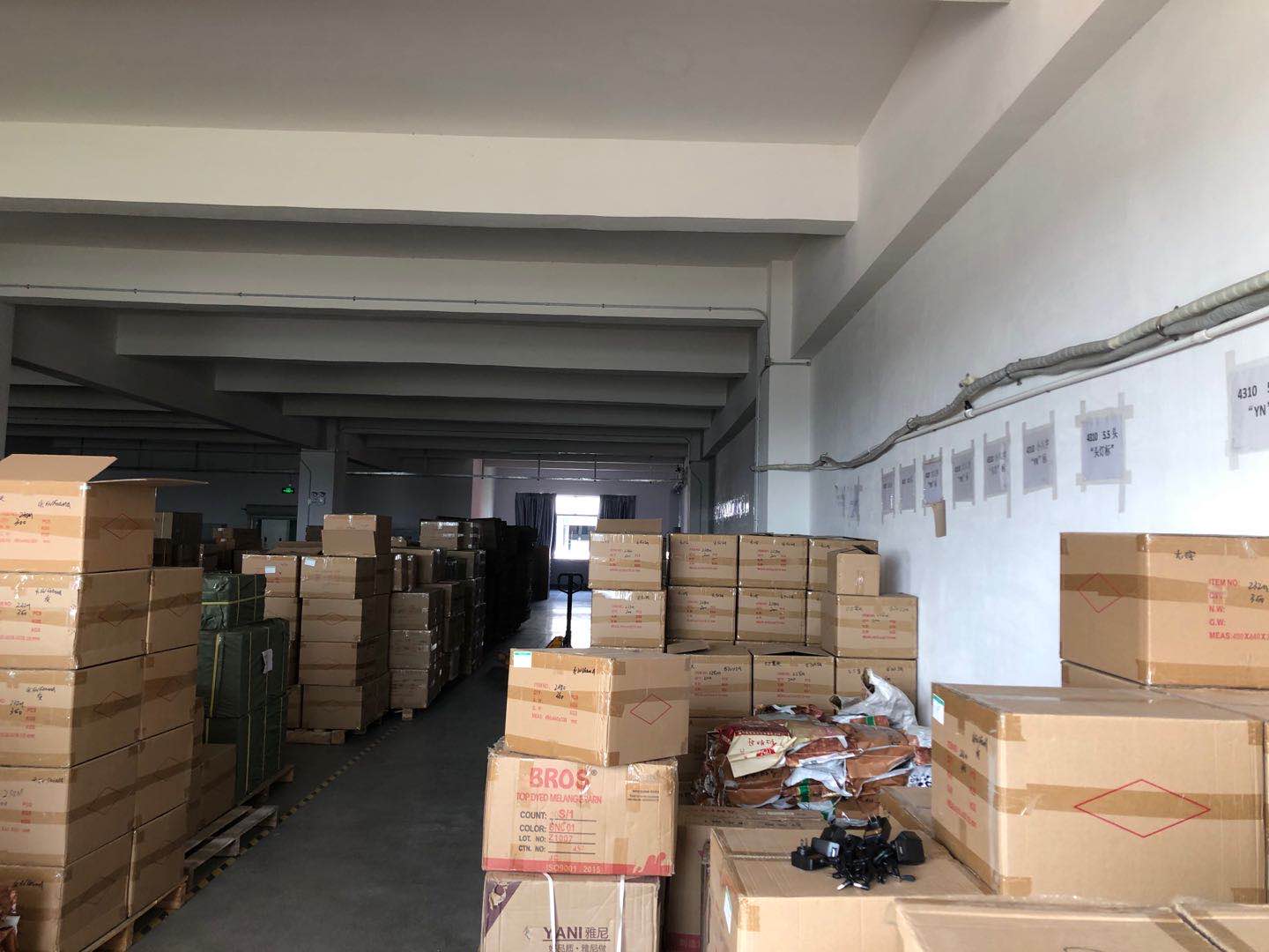 Packed lighting products in warehouse